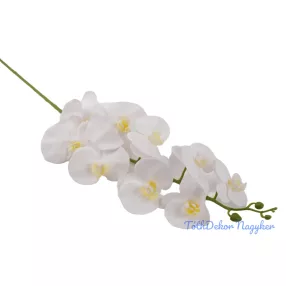 Gumis élethű phalaenopsis orchidea ág 100 cm - Fehér