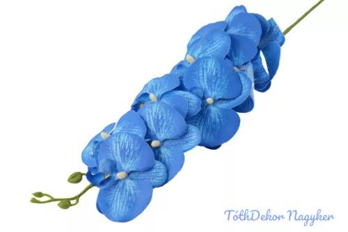 Gumis élethű phalaenopsis orchidea ág 100 cm - Kék