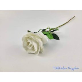 Szálas bársony rózsa 48 cm - Fehér