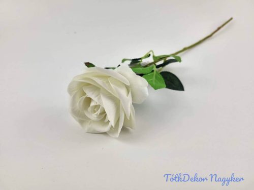 Szálas bársony rózsa 48 cm - Fehér