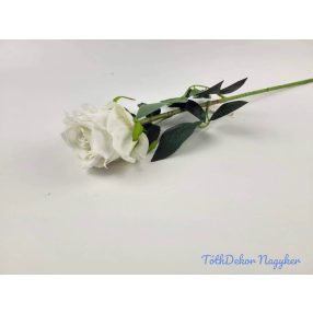 Szálas bársony rózsa 76 cm - Fehér