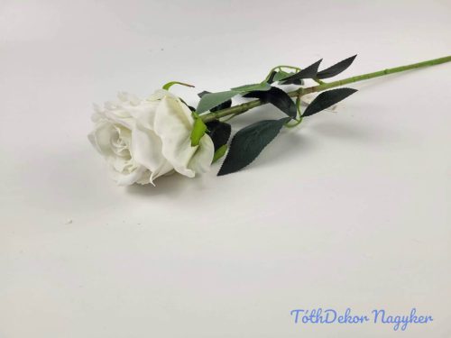 Szálas bársony rózsa 76 cm - Fehér