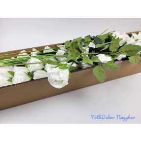 Szálas bársony bimbós rózsa 55 cm - Fehér