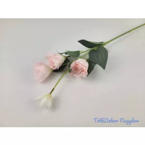   Liziantusz 4 ágú 3fej+1bimbó selyem szálas 59cm - Halvány Rózsaszín