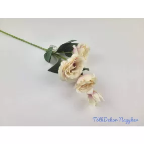   Liziantusz 4 ágú 3fej+1bimbó selyem szálas 59cm - Krém-Mályva