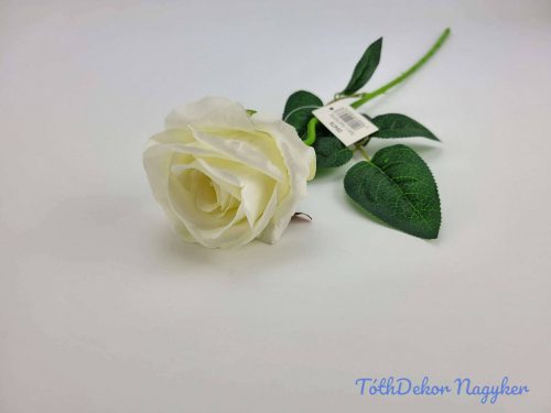 Élethű rózsa szálas selyemvirág 51 cm - Ekrü
