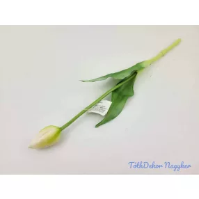   Bimbós tulipán tömör gumi élethű 37 cm - Zöldes Fehér