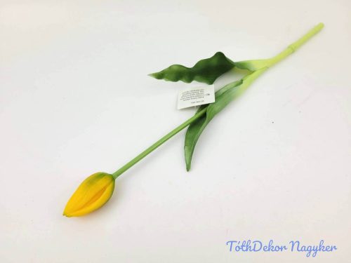 Bimbós tulipán tömör gumi élethű 37 cm - Sárga