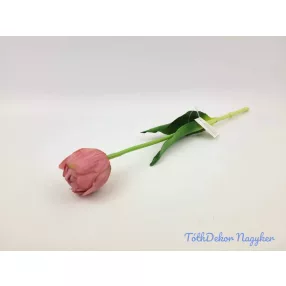   Tulipán kerek gumi szálas élethű szár + levél 39 cm - Mályvás