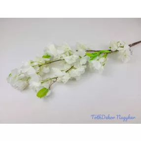 Virágos selyem ág 105cm - Törtfehér