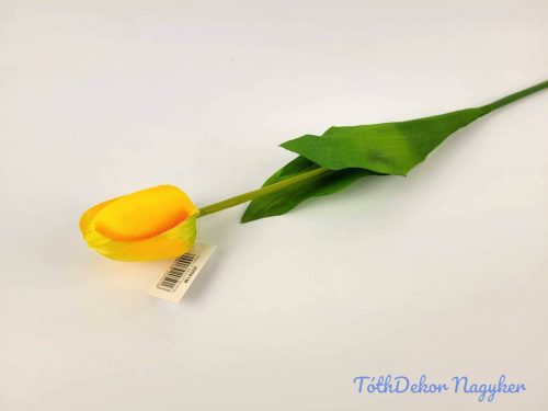 Tulipán szálas selyem 54 cm - Sárga
