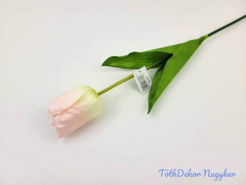 Tulipán szálas selyemvirág 60 cm - Halvány Rózsaszín