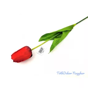 Tulipán szálas selyemvirág 60 cm - Piros