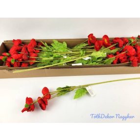 Pipacs 4 ágú szálas selyemvirág 58 cm