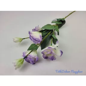   Liziantusz 5 ágú 4fej+2bimbó selyem szálas 79 cm - Halvány Lila Cirmos