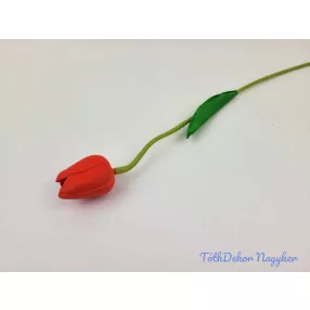 Tulipán szálas gumi 48 cm - Piros