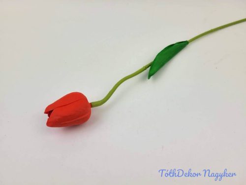 Tulipán szálas gumi 48 cm - Piros