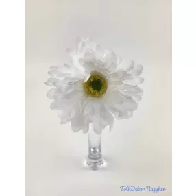 Gerbera élethű hamvas szárú selyemvirág 56 cm - Fehér