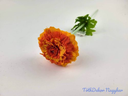 Cínia élethű hamvas szárú selyemvirág 51 cm - Narancs