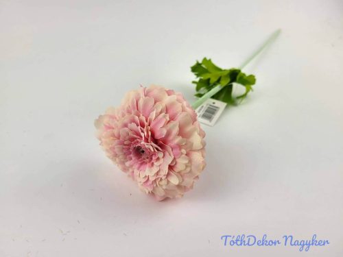 Cínia élethű hamvas szárú selyemvirág 51 cm - Rózsaszín