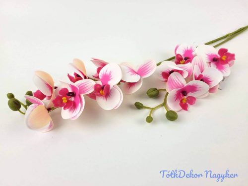 Gumis orchidea 2 ágú 58 cm - Fehér-Rózsaszín