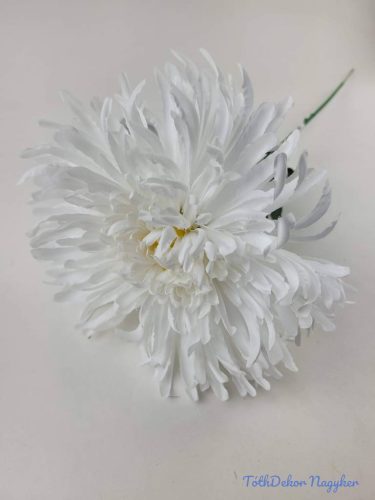 Pók krizantém szálas selyemvirág D19cm M68cm - Fehér
