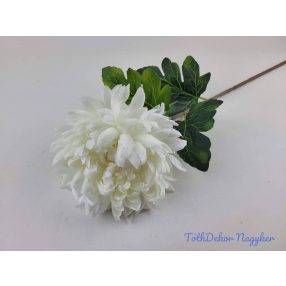 Krizantém szálas selyemvirág D16cm 75cm - Törtfehér