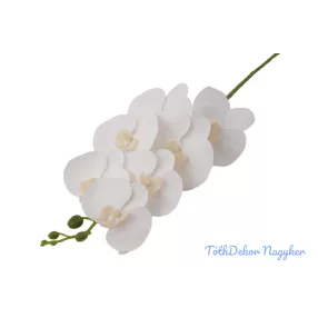 Gumis orchidea 7 fejes ág 77 cm - Fehér