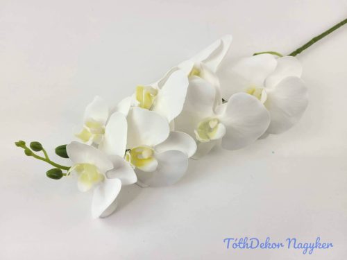 Gumis orchidea 7 fejes ág 77 cm - Fehér