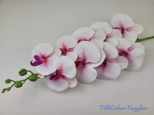 Gumis orchidea ág 100cm - Fehér-Rózsaszín