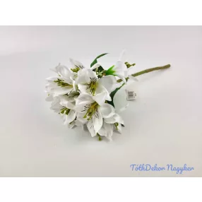 Asztromélia selyem ág 38 cm - Fehér