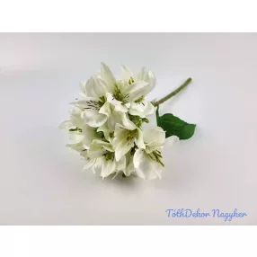 Asztromélia selyem ág 38 cm - Törtfehér