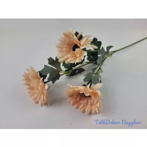 Gerbera 3 fejes selyemvirág ág 61cm - Barack
