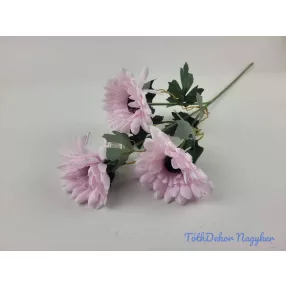 Gerbera 3 fejes selyemvirág ág 61cm - Rózsaszín