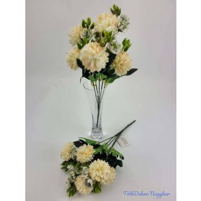 Krizantém 5v selyem csokor 33cm - Vaj