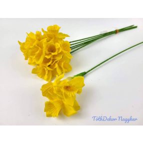 Nárcisz 3 fejes selyem szálas 37 cm - Napsárga