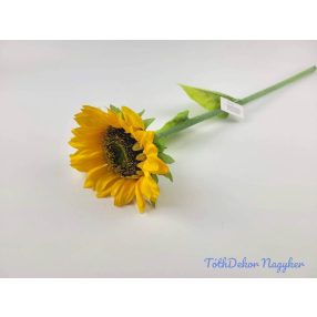 Napraforgó élethű hamvas szárú selyemvirág 68 cm