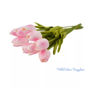 Tulipán 10 szálas gumi köteg 34 cm - Rózsaszín