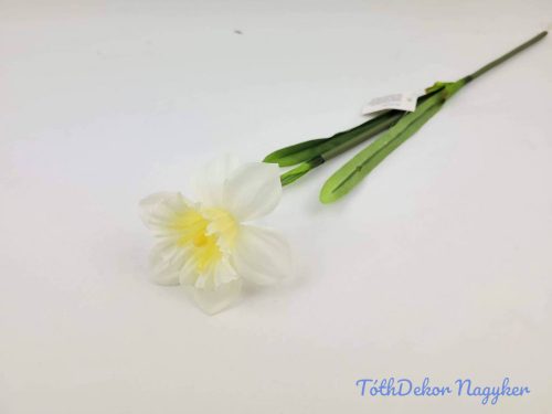 Nárcisz szálas selyemvirág 45 cm - Krém