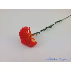 Szegfű szálas selyemvirág 55cm - Narancsos