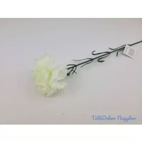 Szegfű szálas selyemvirág 55cm - Krém