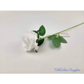 Szálas bársonyos rózsa 51 cm - Fehér