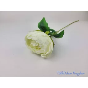 Peónia szálas selyemvirág 55cm - Krém