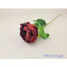 Peónia szálas selyemvirág 55cm - Bordó