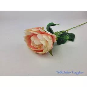 Peónia szálas selyemvirág 55cm - Krém-Barack