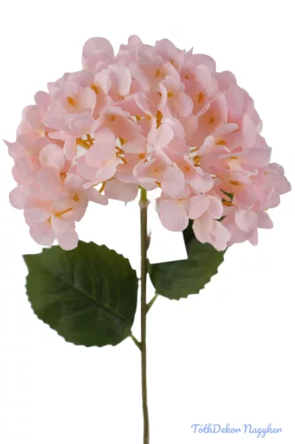 Hortenzia szálas selyemvirág D17cm M59cm - Halvány Rózsaszín