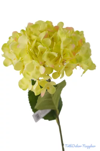 Hortenzia szálas selyemvirág D17cm M59cm - Zöldes