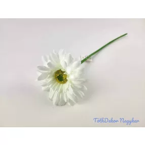 Gerbera szálas selyemvirág 42 cm - Fehér