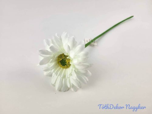 Gerbera szálas selyemvirág 42 cm - Fehér