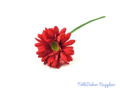 Gerbera szálas selyemvirág 42 cm - Piros